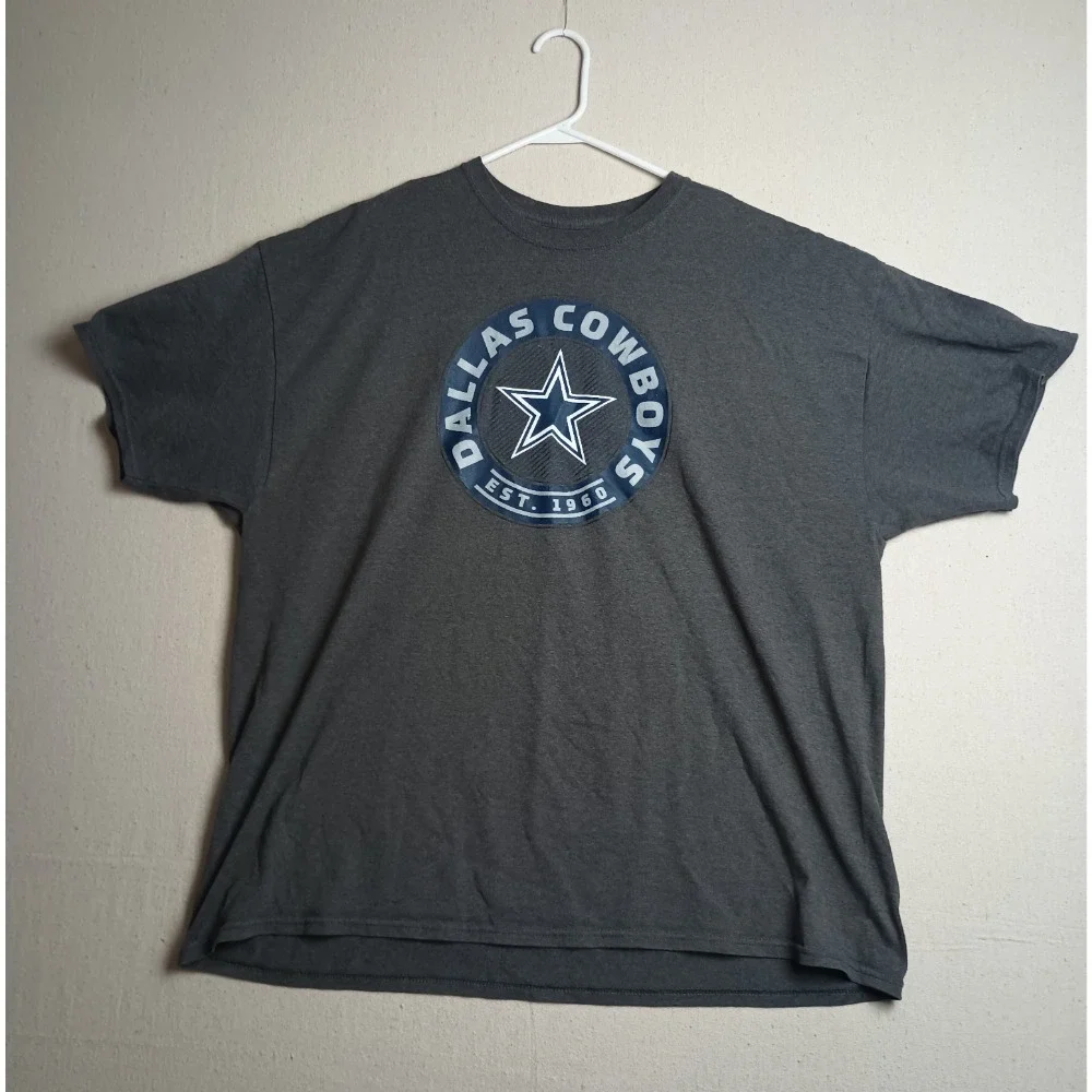 NFL Dallas Cowboys T-Shirt Football Graphic Tee Mens Gray Size XXL Short Sleeve
